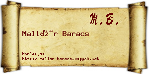 Mallár Baracs névjegykártya